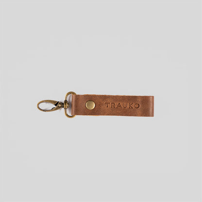 Llavero de Cuero Café, regalo corporativo personalizado con logo