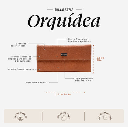 Billetera Orquídea Moca