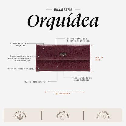 Billetera Orquídea Cherry