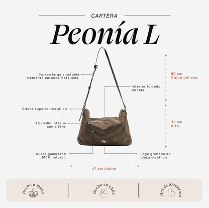 Cartera Peonía L Musgo