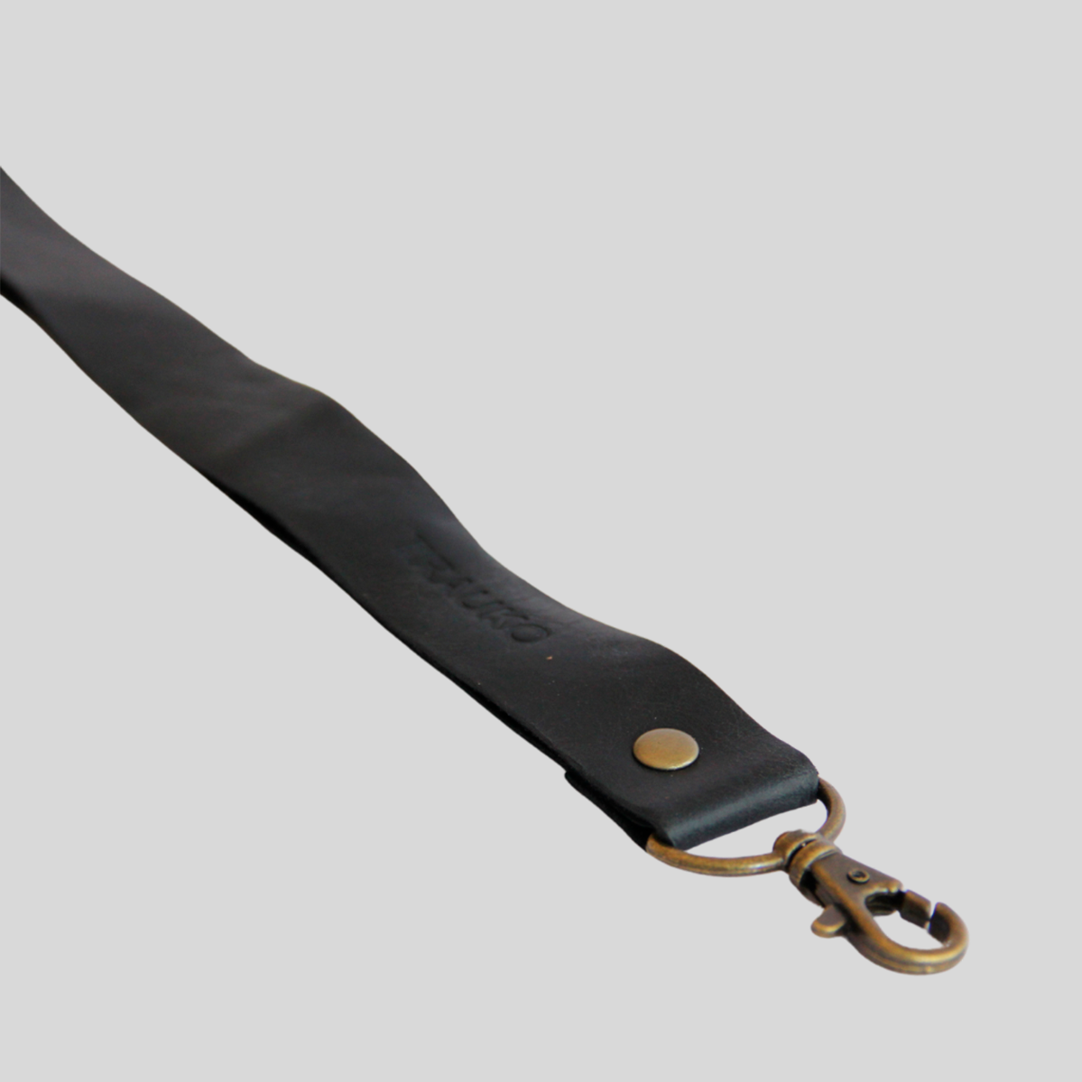 Lanyard de Cuero Negro, regalo corporativo personalizado con logo