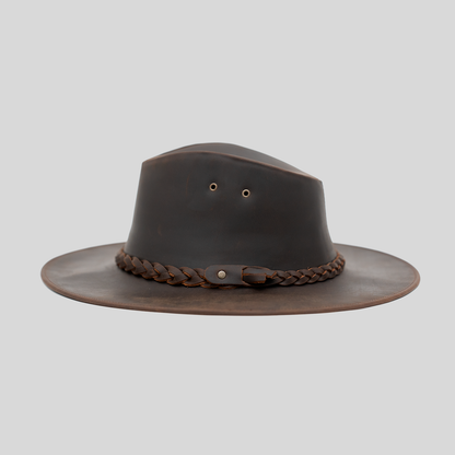 Sombrero Cuero Café, regalo corporativo personalizado con logo