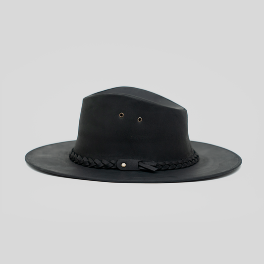 Sombrero Cuero Negro, regalo corporativo personalizado con logo